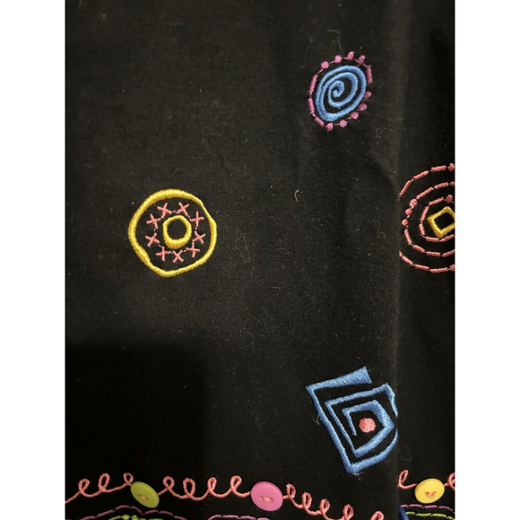 Vintage Coldwater Creek Embroidered Button-Up Jacket Boho Artsy Style Petite M - Picture 4 of 9
